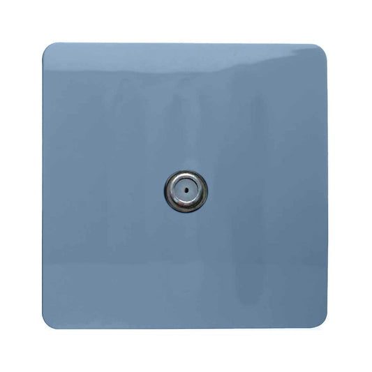 Trendi Switch 1 Gang Male F-Type Satellite Television Socketin Sky Blue