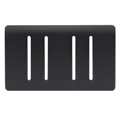 Trendi Switch 4 Gang Spare Twin Faceplate for Modern Designer Light Switch in Matt Black