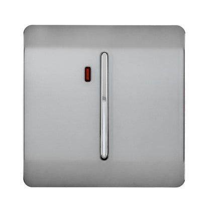 Trendi Switch 1 Gang 20 Amp Heavy Duty Rocker Switch in Brushed Steel