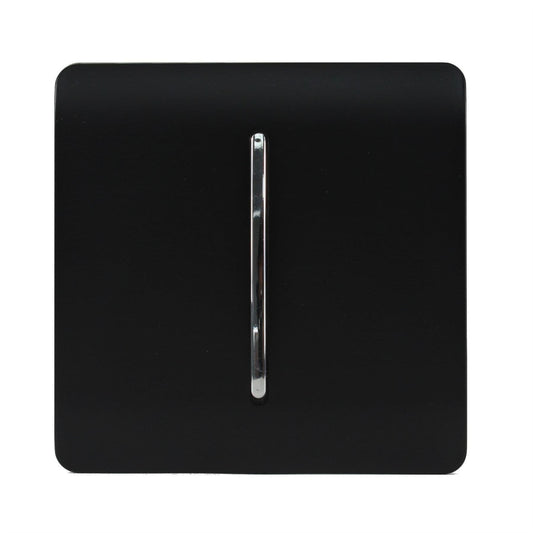 Trendi Switch 1 Gang Intermediate Rocker Light Switchin Matt Black