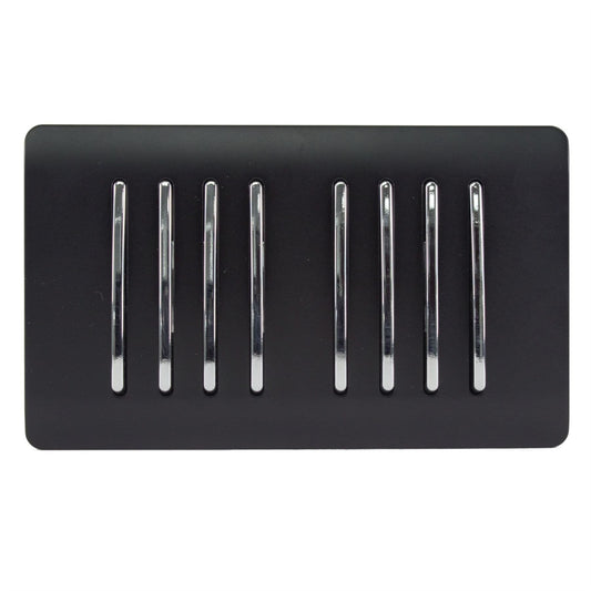 Trendi Switch 8 Gang 1 or 2 Way Light Switchin Matt Black