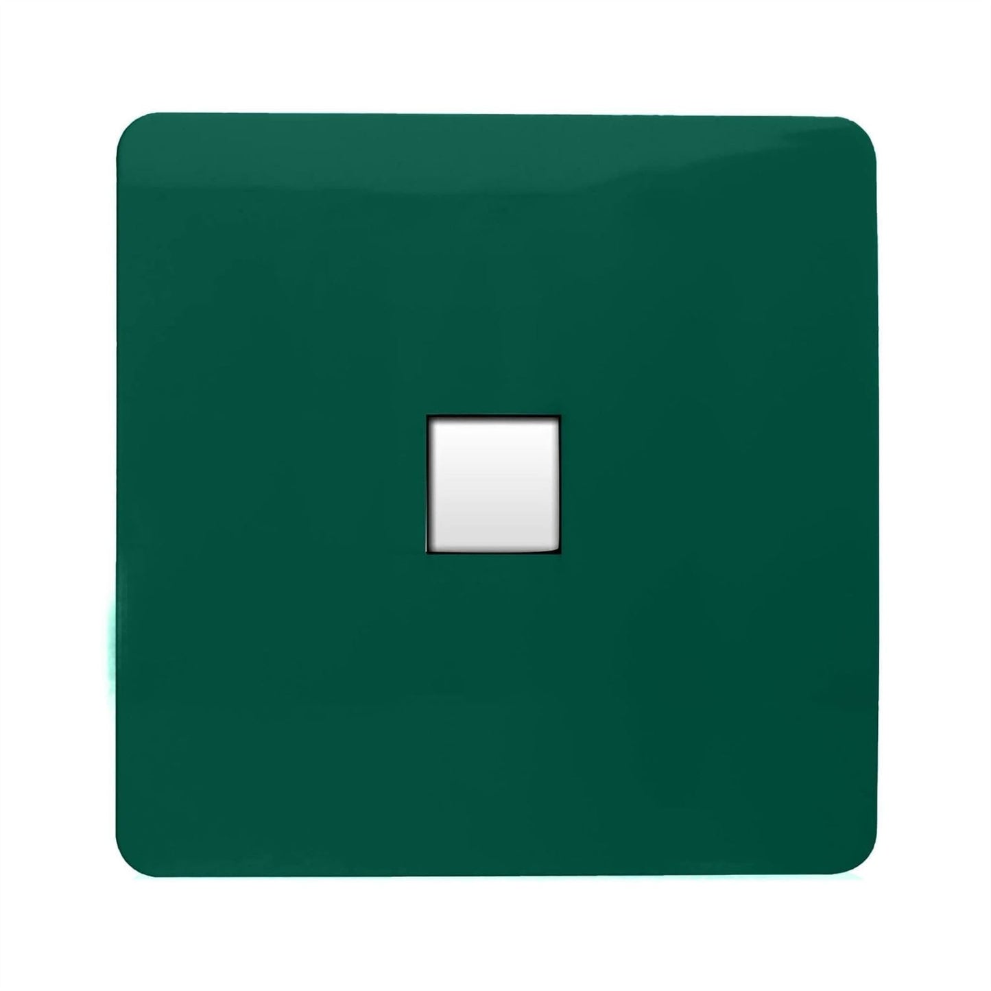 Trendi Switch 1 Gang Spare Faceplate For Modern Designer Telephone Slave Socket in Dark Forest Green