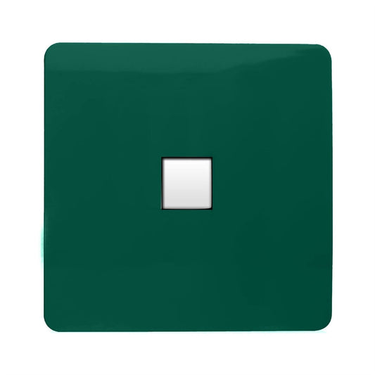 Trendi Switch 1 Gang Spare Faceplate For Modern Designer Telephone Slave Socket in Dark Forest Green