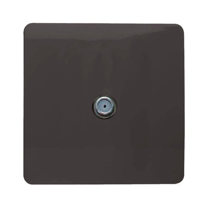 Trendi Switch 1 Gang Male F-Type Satellite Television Socket in Dark Mocha Brown