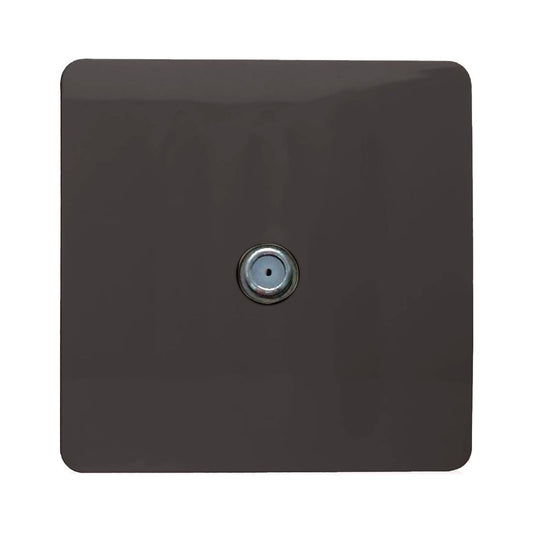 Trendi Switch 1 Gang Male F-Type Satellite Television Socketin Dark Mocha Brown