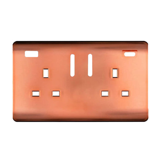Trendi Switch 2 Gang Type A&C USB Spare Faceplate For Modern Designer Plug Socket in Copper