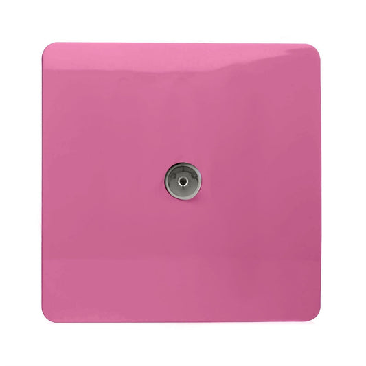 Trendi Switch 1 Gang Spare Faceplate For Co-Axial Modern Designer Television Socket in Candy Pink