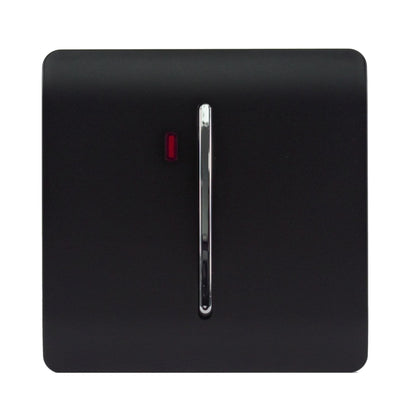 Trendi Switch 1 Gang 45 Amp Cooker Switch with Neon in Matt Black