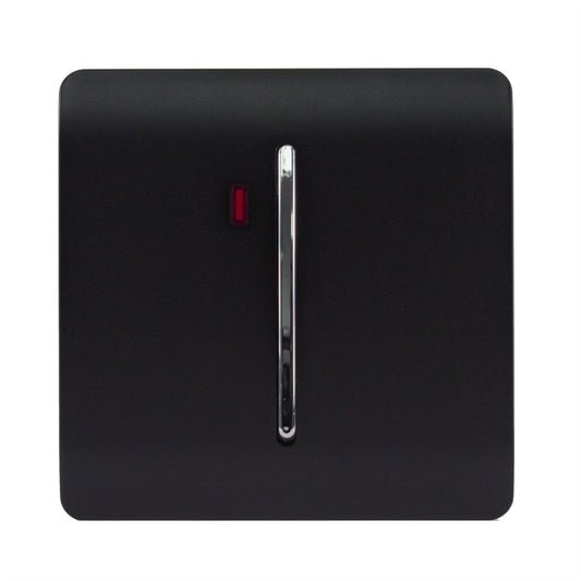 Trendi Switch 1 Gang 45 Amp Cooker Switch with Neonin Matt Black