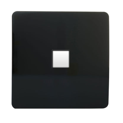 Trendi Switch 1 Gang Cat 3 Telephone Slave Socket in Piano Black