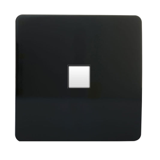 Trendi Switch 1 Gang Cat 3 Telephone Slave Socketin Piano Black