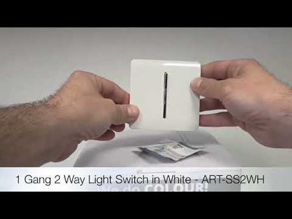 Trendi Switch 1 Gang 1 or 2 way Rocker Light Switch in Ice White