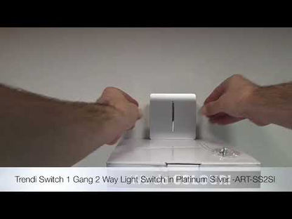 Trendi Switch 1 Gang 1 or 2 way Rocker Light Switch in Platinum Silver