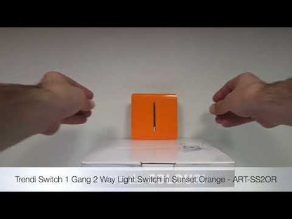 Trendi Switch 1 Gang 1 or 2 way Rocker Light Switch in Sunset Orange