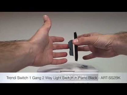 Trendi Switch 1 Gang 1 or 2 way Rocker Light Switch in Piano Black