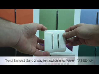 Trendi Switch 2 Gang 1 or 2 way Rocker Light Switch in Ice White