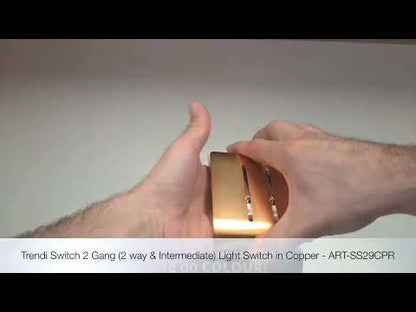 Trendi Switch 2 Gang Rocker Light Switch (1x 1 or 2 way & 1x Intermediate)in Copper
