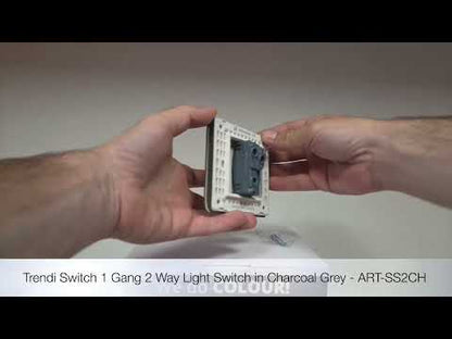 Trendi Switch 1 Gang 1 or 2 way Rocker Light Switch in Charcoal Grey