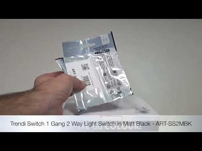 Trendi Switch 1 Gang 1 or 2 way Rocker Light Switch in Matt Black