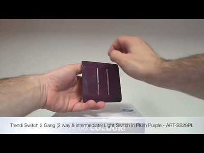 Trendi Switch 2 Gang Rocker Light Switch (1x 1 or 2 way & 1x Intermediate)in Plum Purple