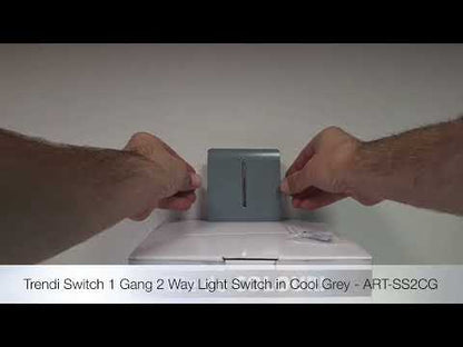 Trendi Switch 1 Gang 1 or 2 way Rocker Light Switch in Cool Grey