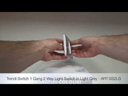 Trendi Switch 1 Gang 1 or 2 way Rocker Light Switch in Light Grey